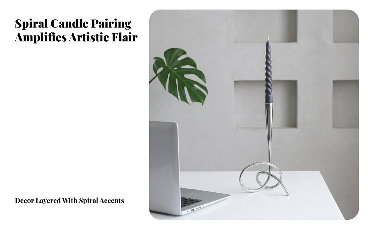 Spiral Candlestick Reflective Home Decor Smooth House Decoration