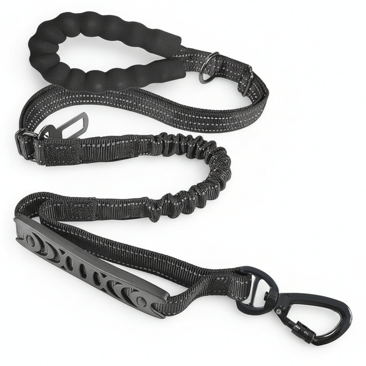 Car Safety Buckle Zinc Alloy Hardware Bungee Leash Padded Handle Pet Gear Elastic Bungee Dog Leash for Running