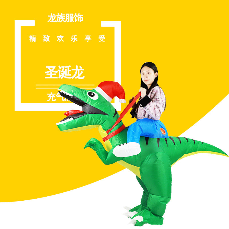 Inflatable Christmas Dinosaur Costume for Holiday Fun