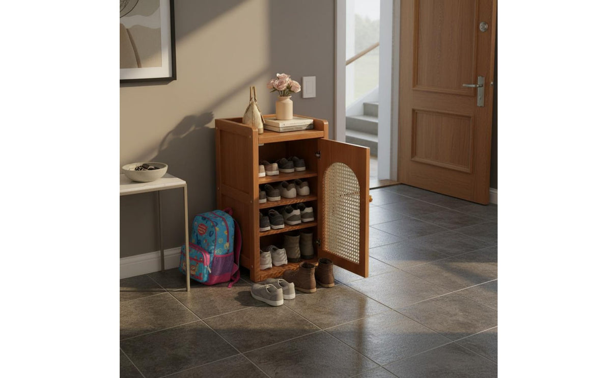 Large Capacity Narrow Shoe Storage Shelving Unit Breathable Design Freestanding Shoe Cabinet Space Saving Household Furniture Sturdy Construction for Hallway