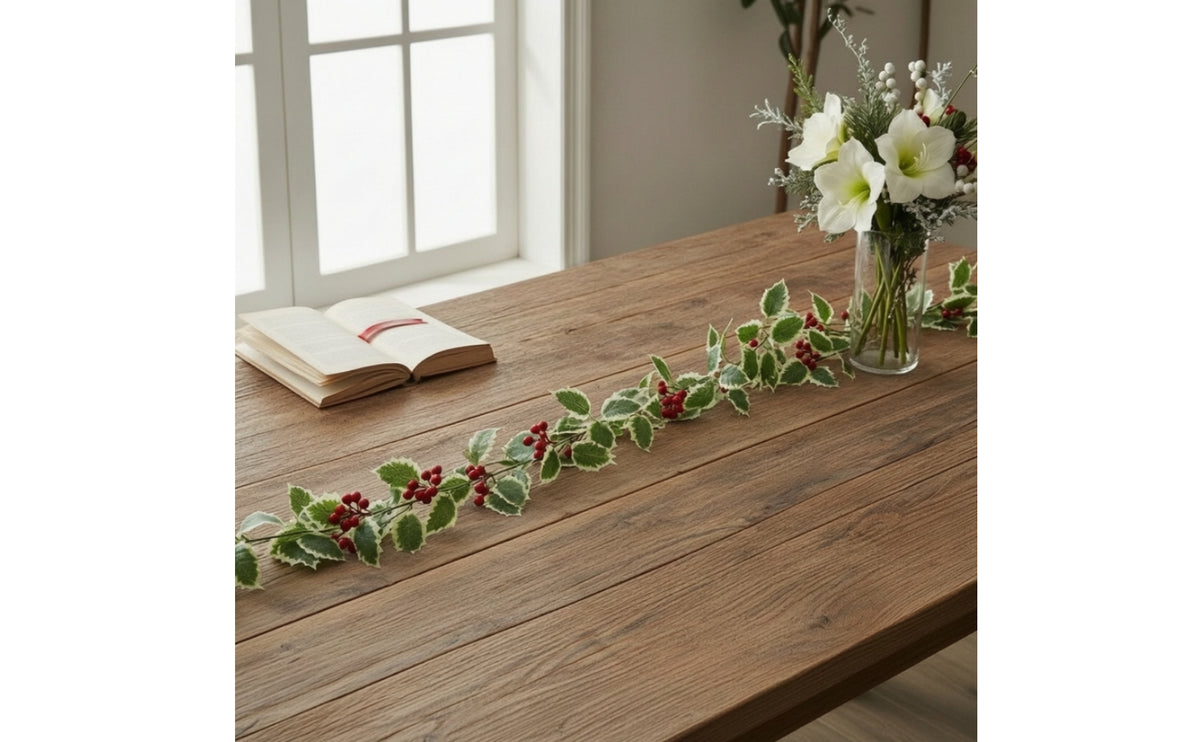 Artificial Christmas Red Berry Pine Vine Garland for Fireplace Home Decor
