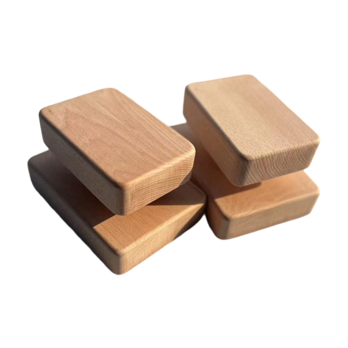 Beech Wood Exercise Blocks Sanded Finish Wooden Fitness Blocks Thick Workout Gear for Push-Ups