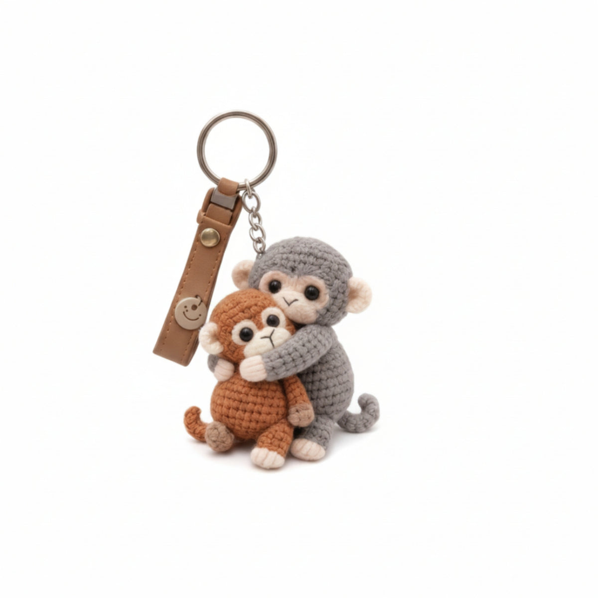 Crochet Monkey Keychain Handmade Keychain with Monkey Figures Cute for Tote Bags