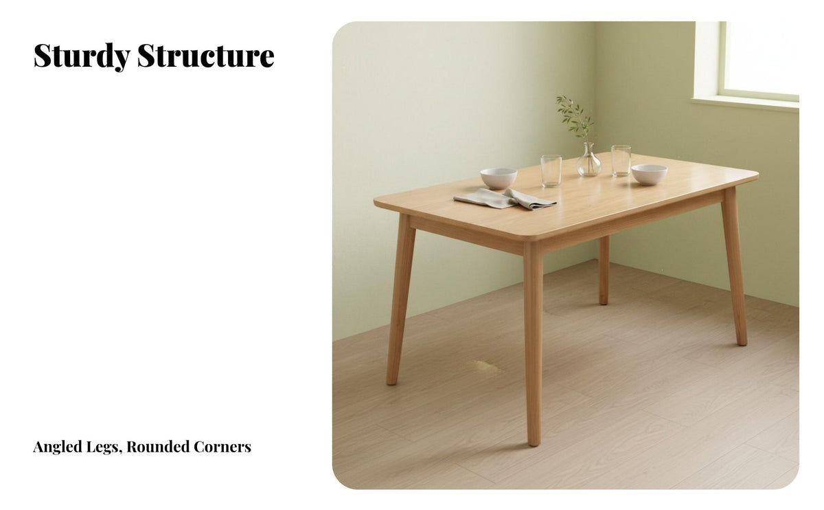 Solid Wood Dining Table Versatile Rectangular Wood Table Space-Saving Design Household Furniture for Families, Homeowners, Apartments, Living Room