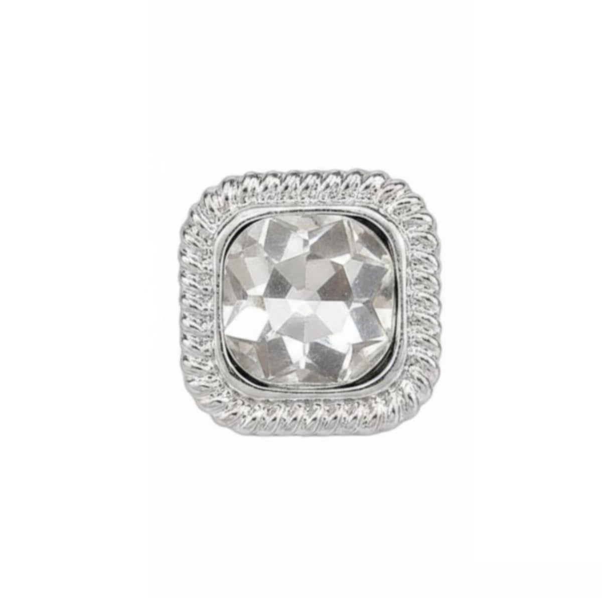 High-End Square Crystal Button Wide Application Rhinestone Shank Button Long-Lasting Rhinestone Buttons for Fashion Designers, DIY Crafters, Coat, Suit, Cardigan