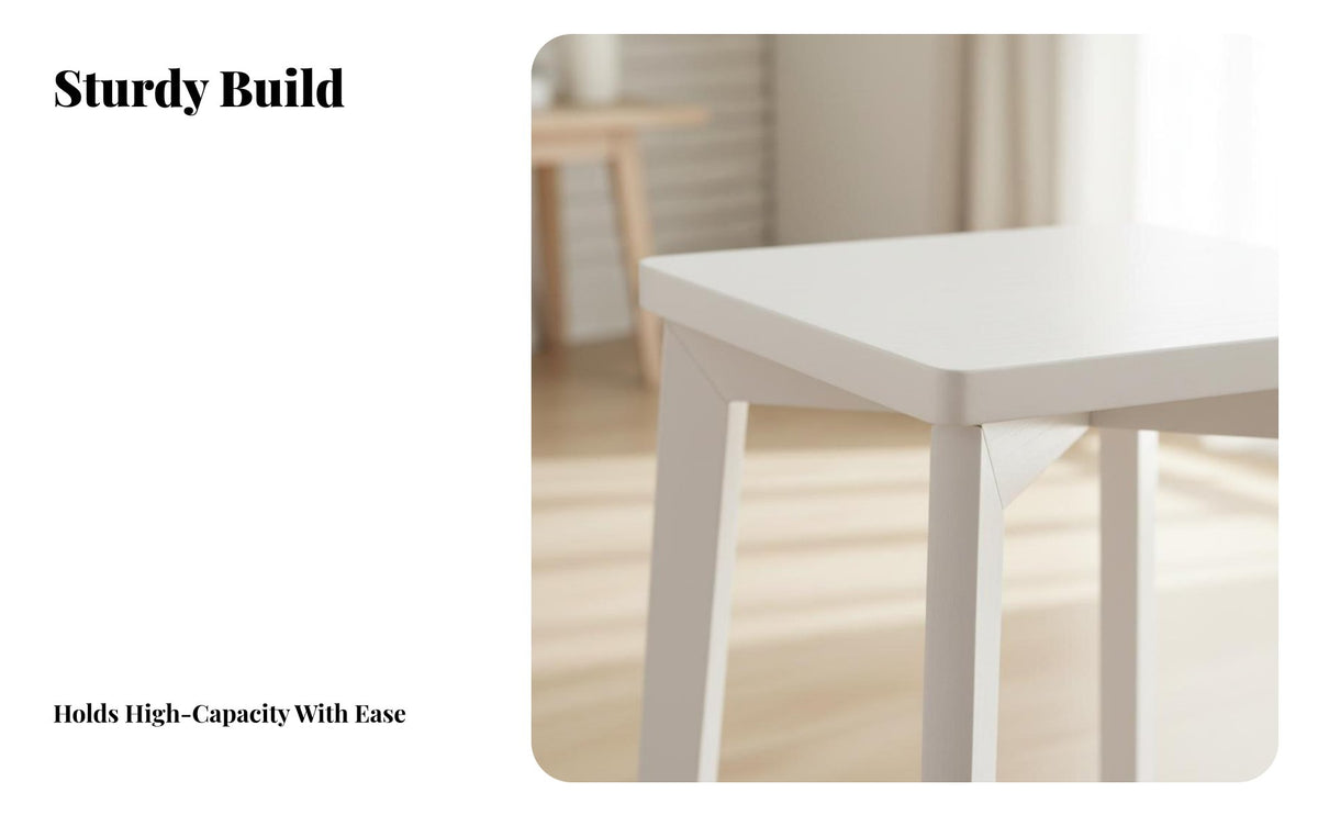 Space-Saving Stacking Square Stool Sturdy Structure Stackable Square Seat Multi-Purpose Household Furniture High Load Capacity for Homeowners, Families, Adults, Small Areas, Dining Room, Kitchen, Bedroom