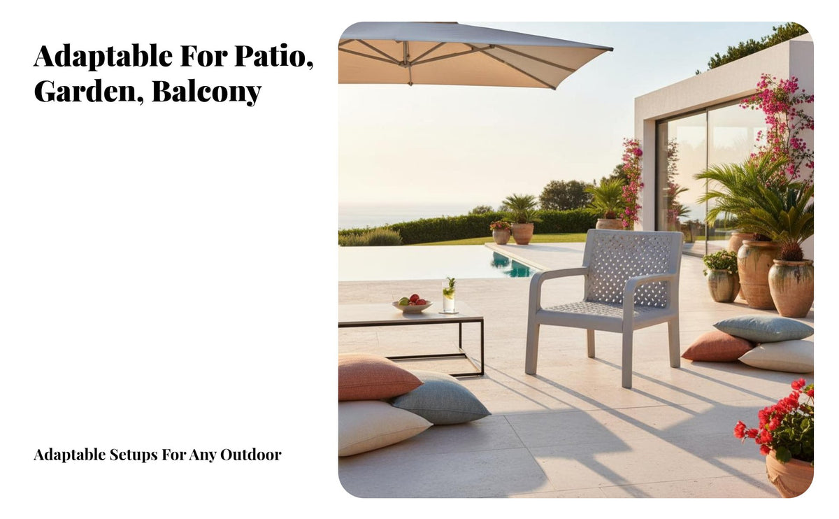 Waterproof 4-Piece Sofa and Armchair Group Weather Resistant Outdoor Furniture long-lasting Construction Patio Seating Thick paddings for Homeowners, Families, Entertainers, Balcony, Garden, rearyard, near the pool