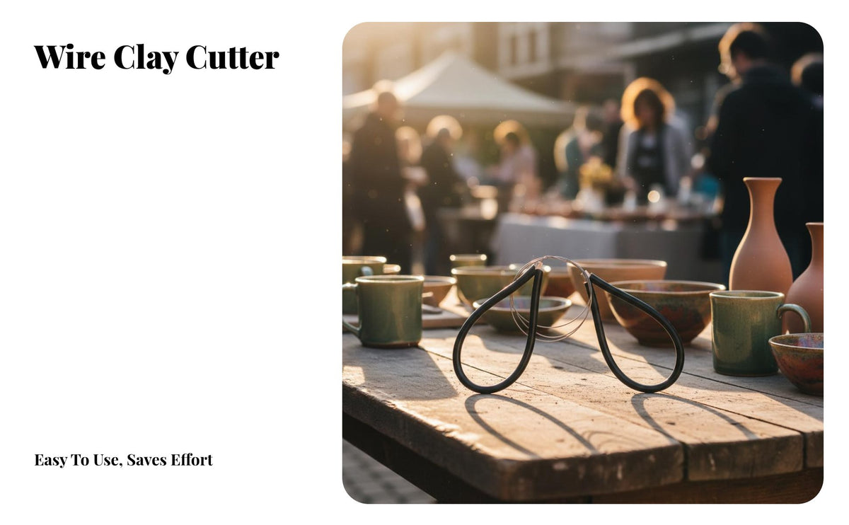 Clay Wire Cutter Easy to Operate Wire Clay Cutter Sturdy Pottery Trimming Tool for Hobbyists, Art Students, DIY Projects, Workshop, Home