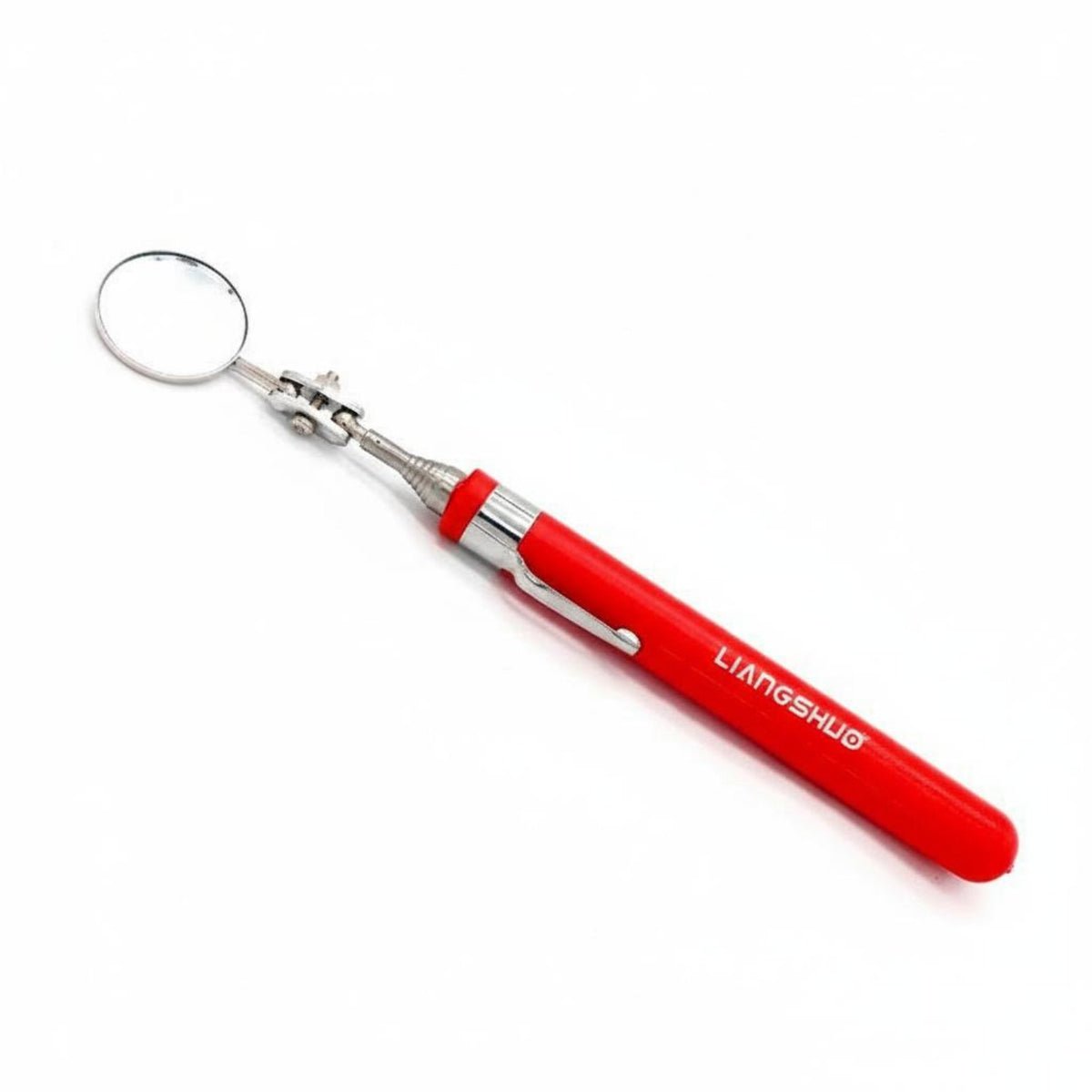 Telescopic Inspection Mirror Adjustable Reach Under Vehicle Inspection Mirror Distortion-Clear Reflection Ergonomic Grip Handle