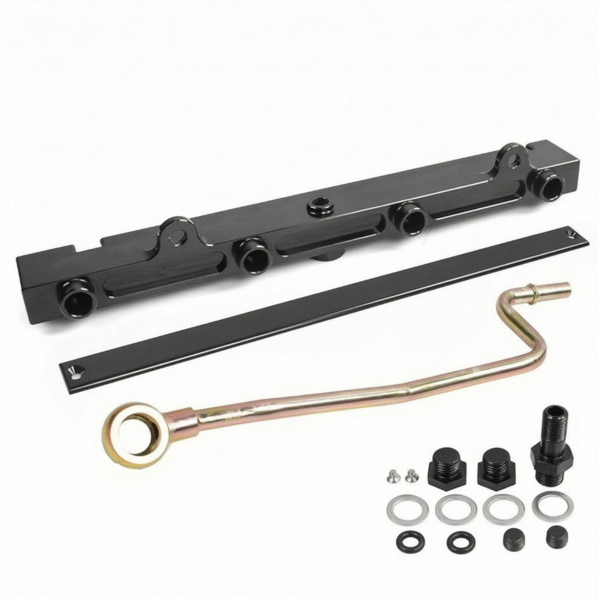 Black Fuel Kit Aftermarket Fuel with Mounting Bar High-Performance Auto Part Billet for Car Builders