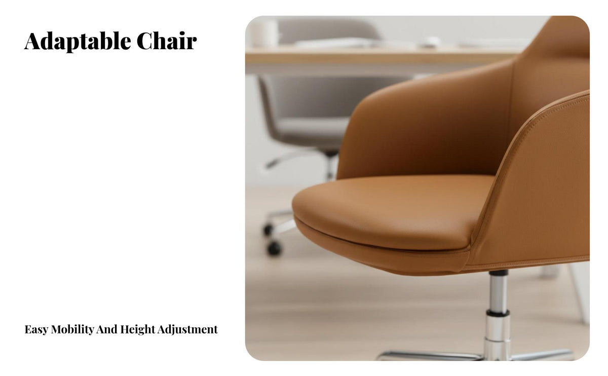 Modern Minimalist Design Adjustable Rolling Chair Light Luxury Aesthetic rotating Seat Ergonomic spinerest Computer Seating Support for Remote Workers, Students, Adults, Conference Room, Workspace