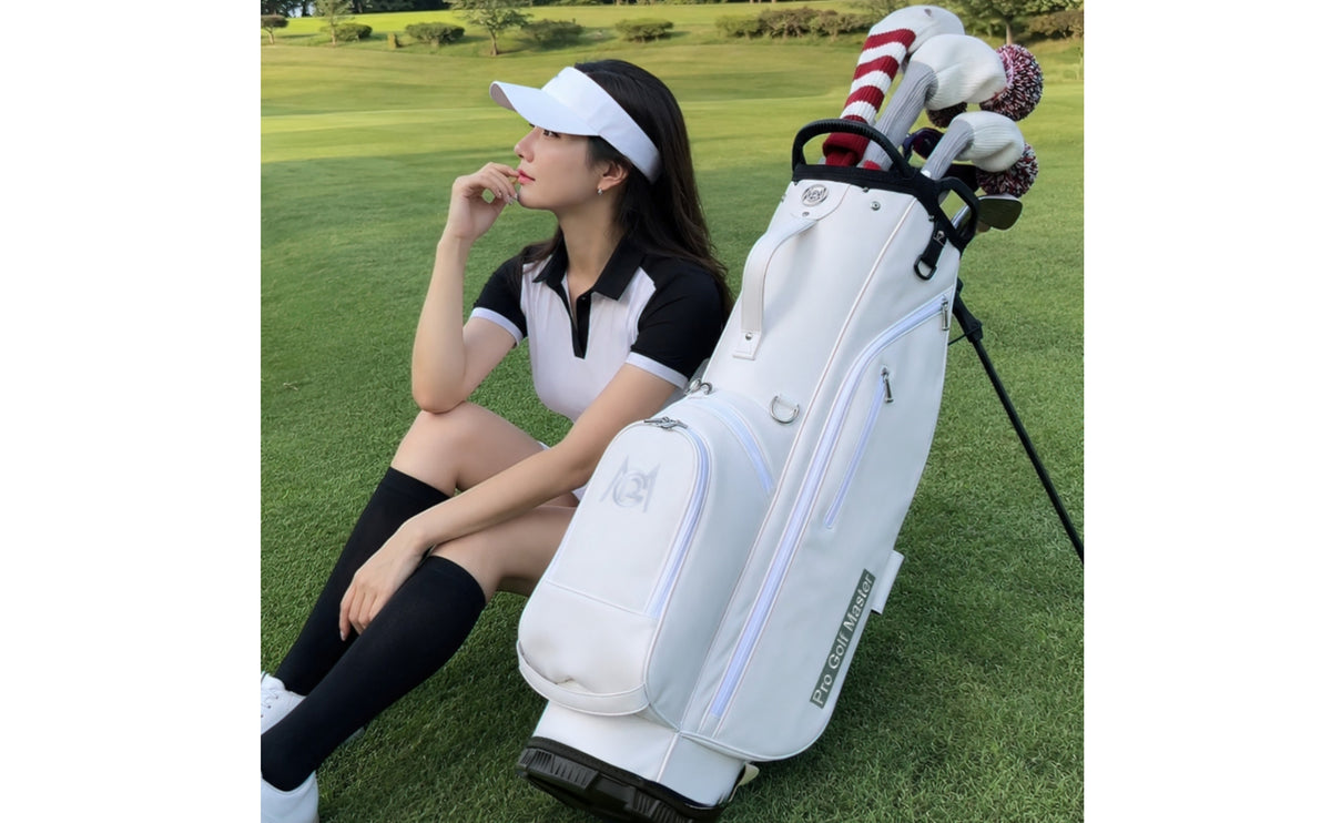 Golf Stand Bag Seven-Compartment Golf Bag with Stand Double Strap for Walking Golfers, Driving Range