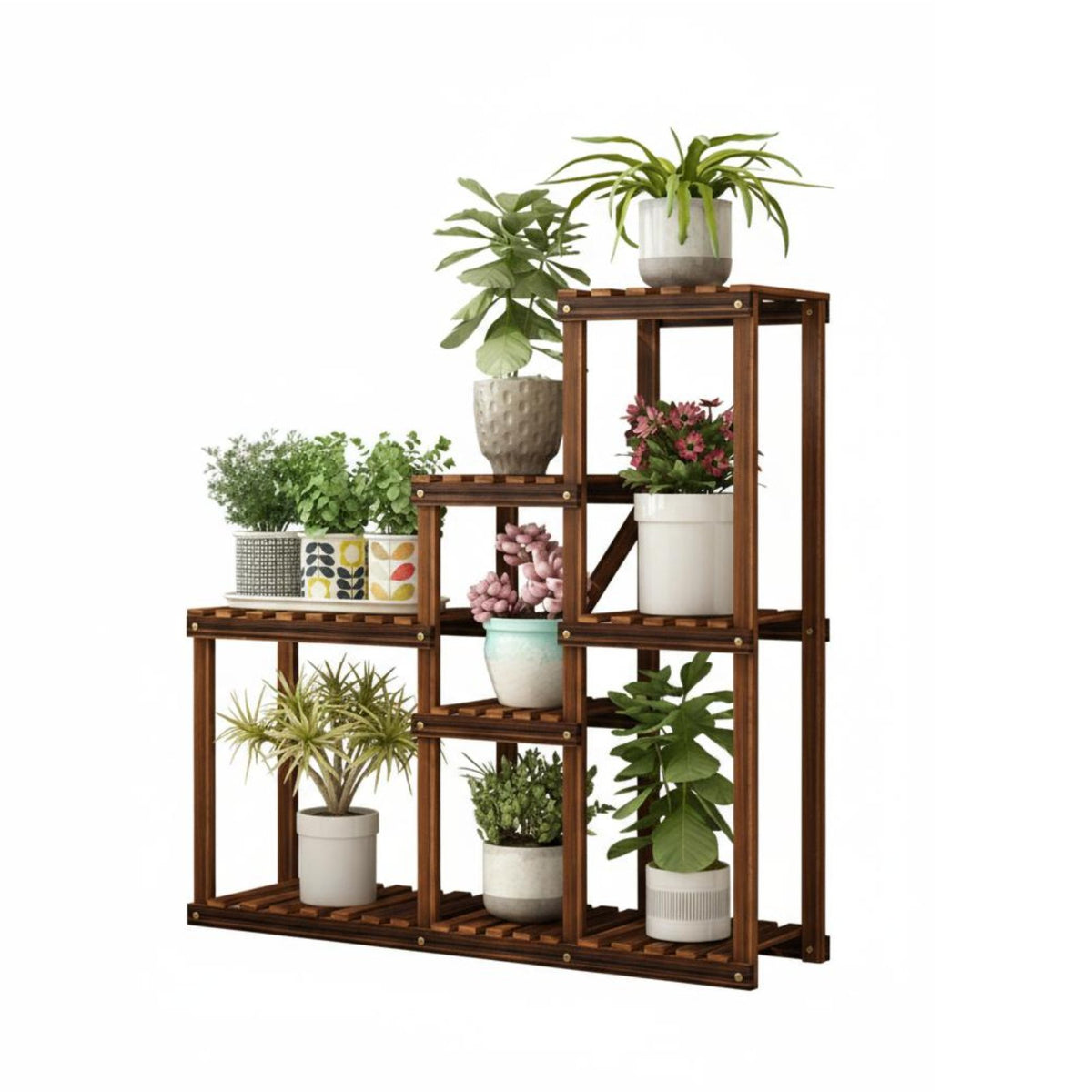 Decorative Multi-Tier Corner Flower Rack Space-Saving Plant Stand Stable framework Home Decor Sturdy Construction for Gardeners, Homeowners, Apartment Dwellers, Living Room, Balcony, Bedroom, Office