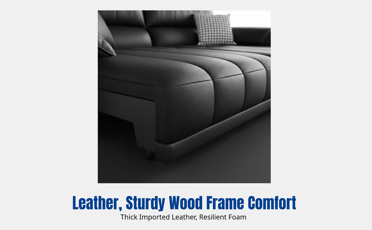 modernperiod Electric Sofa, Genuine Leather Recliner, Space-Saving, Multi-Functional Sofa Bed, Remote Control