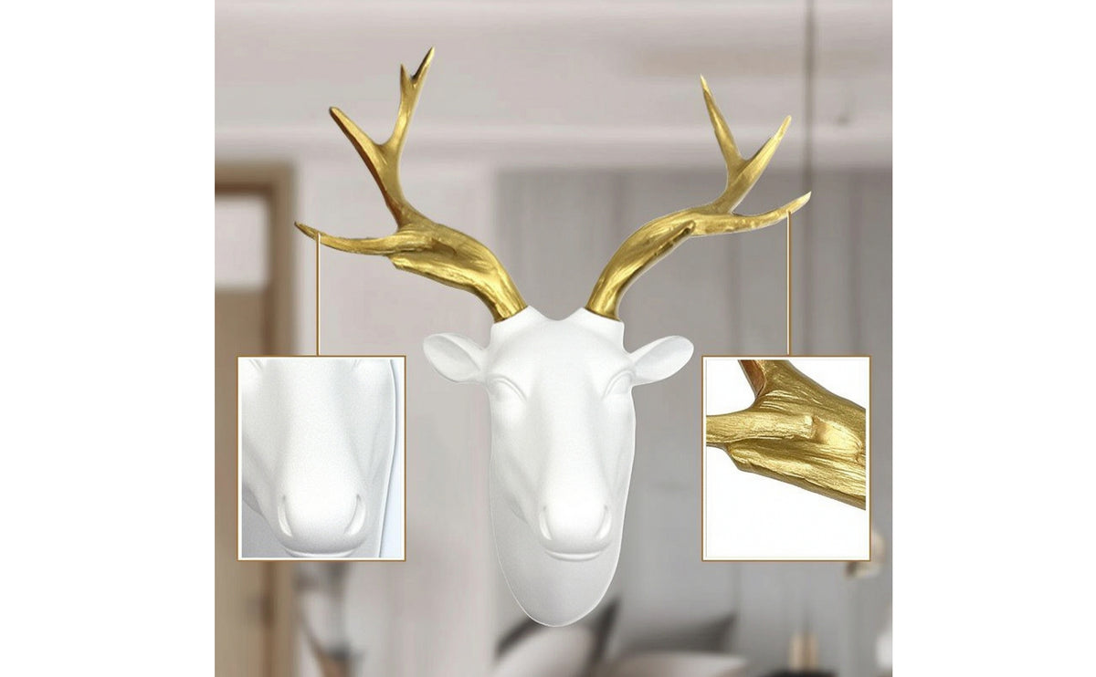 Deer Head with Antlers Decorative Deer Head Wall Sculpture Elegant for Bedroom