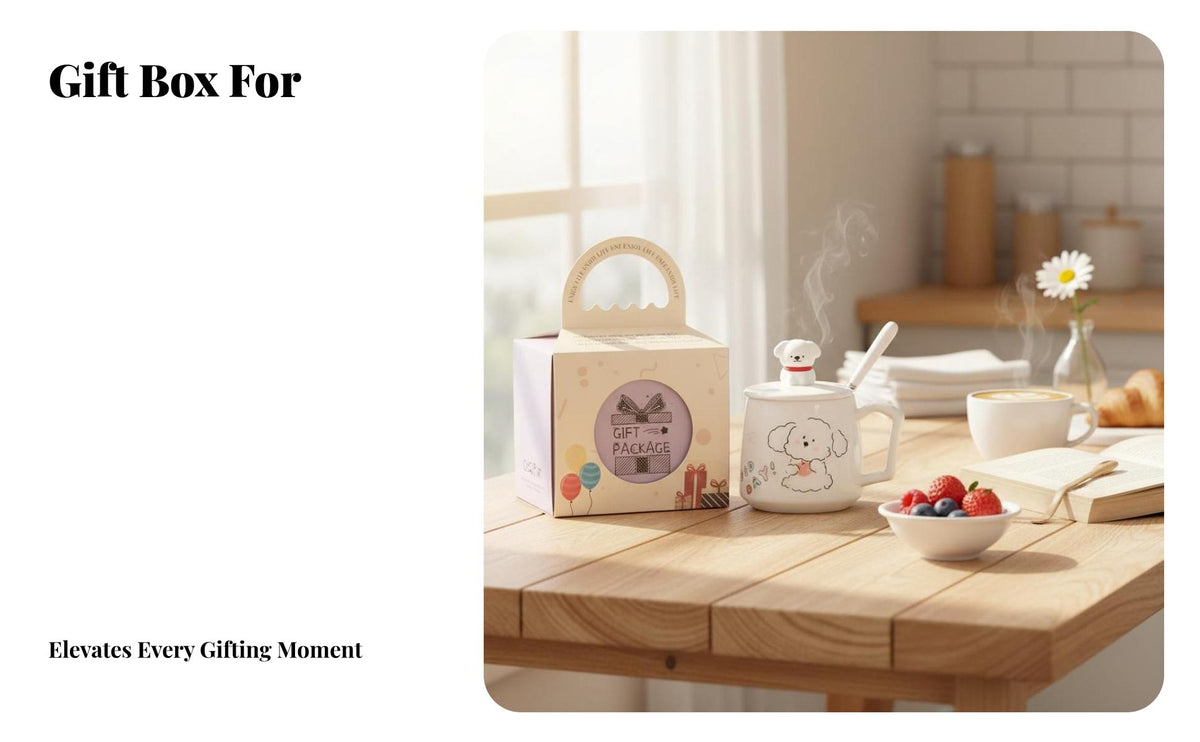 Cute Bichon Dog Ceramic Mug with Lid & Spoon, Cartoon Milk Mug, Gift for Girls, Couples, Birthday