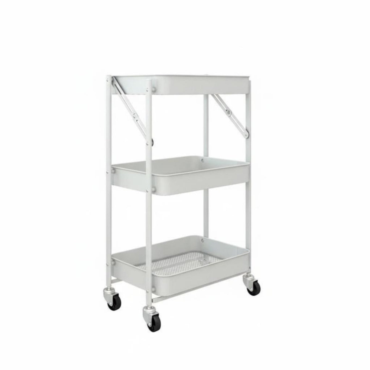 With Wheels 3-Tier Rolling Shelf Multi-Purpose Plant Stand 360° Swivel Casters Mobile Storage Solution Easy Assembly for Apartment Dwellers, Business Owners, Balcony, Indoors, Garden, Living Room