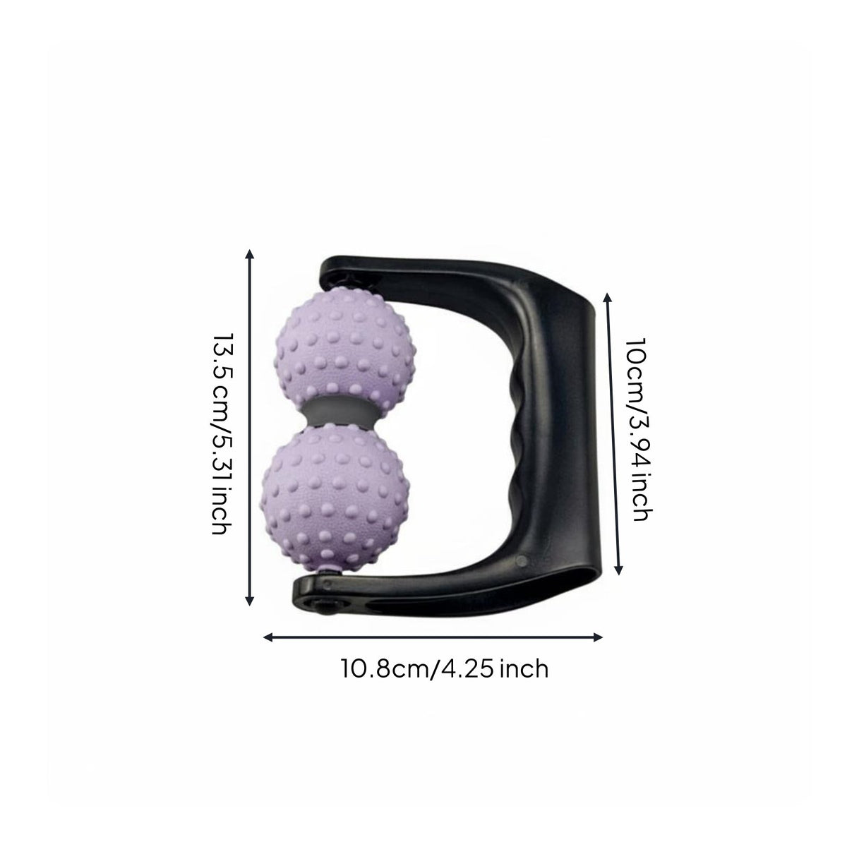 Muscle Relief Double Ball Massage Roller Deep Tissue Double Ball Massager Portable Handheld Massage Roller Ergonomic Grip for Office Workers, Athletes, Home, Gym