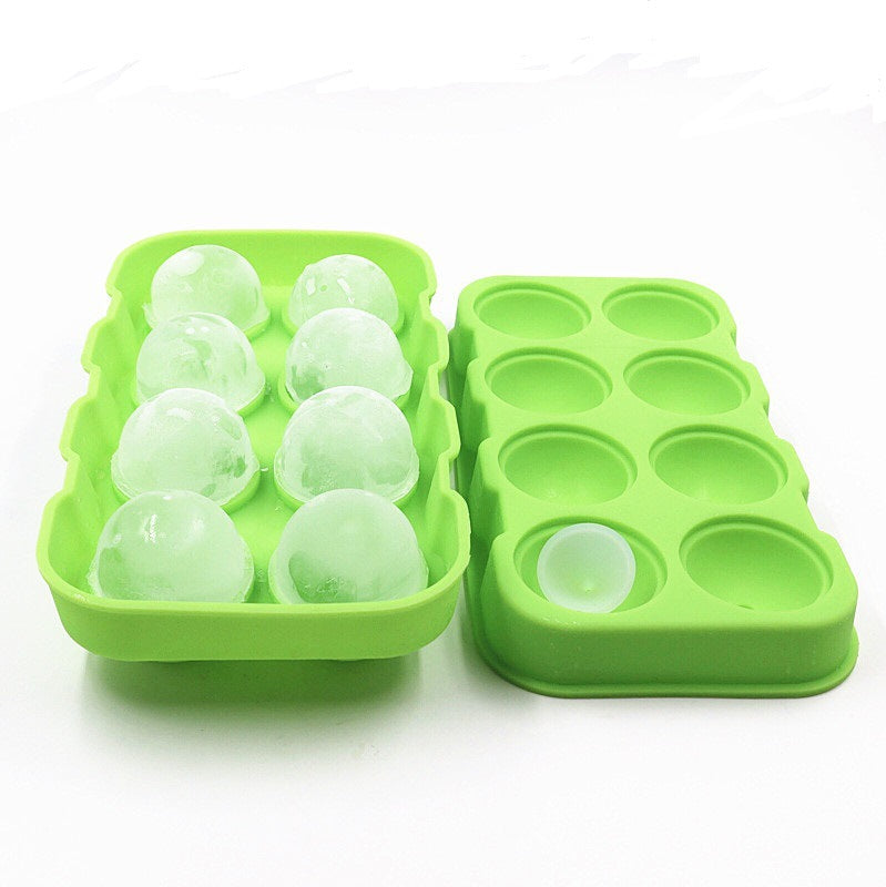 8-Cavity Silicone Ice Ball Mold for Cocktails and Beverages