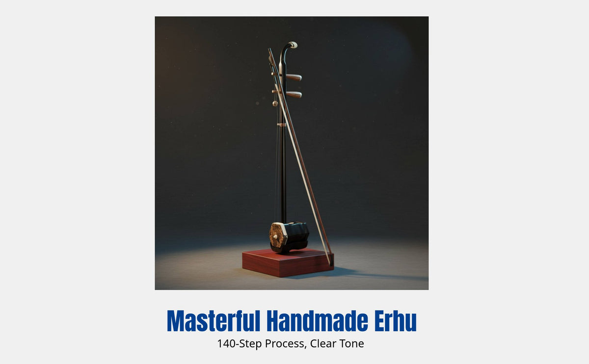Erhu, Professional Rosewood Chinese String Instrument, Hexagonal Resonator, For Beginners and Experienced, Complete Accessories