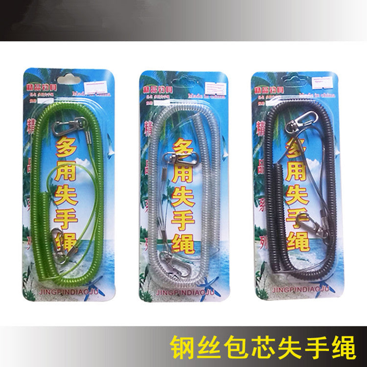 Fishing Rod Lanyard with Soft Steel Wire and Plastic Coating, Anti-Loss Safety Rope for Fishing Gear