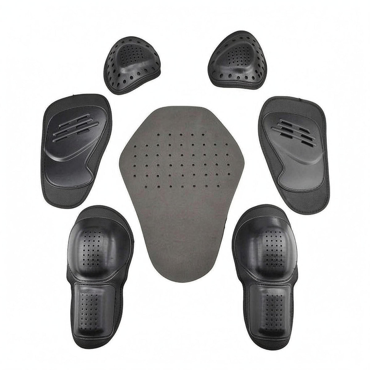 7 Pieces Cloth-Backed-Backed Motorcycle Back Protector Black Perforated Back Protector EVA Foam Motorcycle Protective Padding Pad Shock-Absorbing Resistant for Motorcyclists