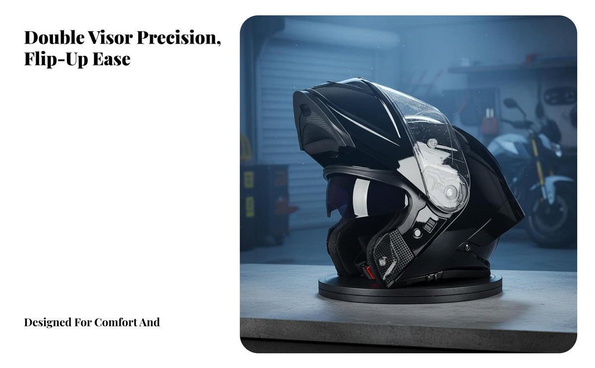 Flip up Full Face Helmet Anti-Fog Flip Up Wide Field of View for Four-Season Riding, Commuting, Traveling