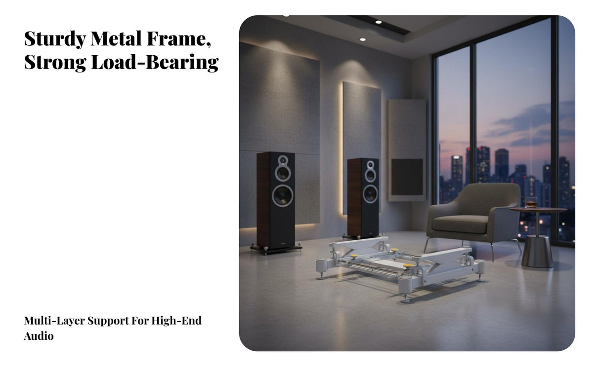 High-Fidelity Equipment Rack Anti-Resonance Amplifier Stand Heavy Duty Audio Equipment Rack for Audiophiles, Home Theater Enthusiasts, Listening Room