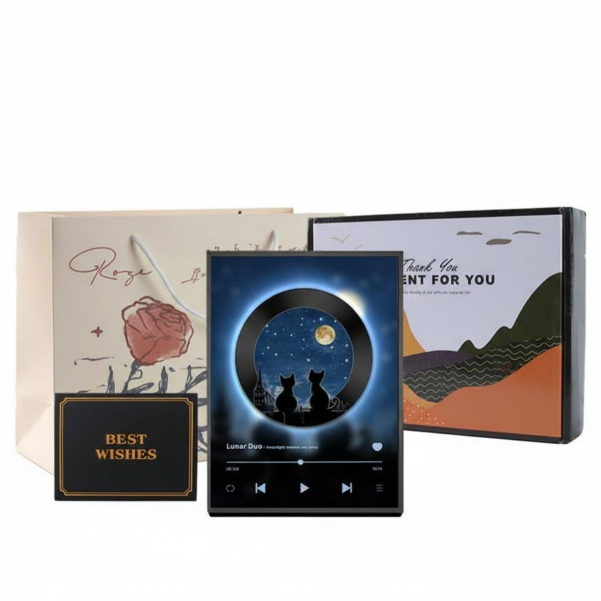 tap Controls vinyl turntable design Speaker light Multifunctional Design Speaker light Combo Bluetooth Connectivity Night Light Vintage Inspired for Gift Givers, Music Lovers, Bedroom, Nighttime, Living Room, slumberice