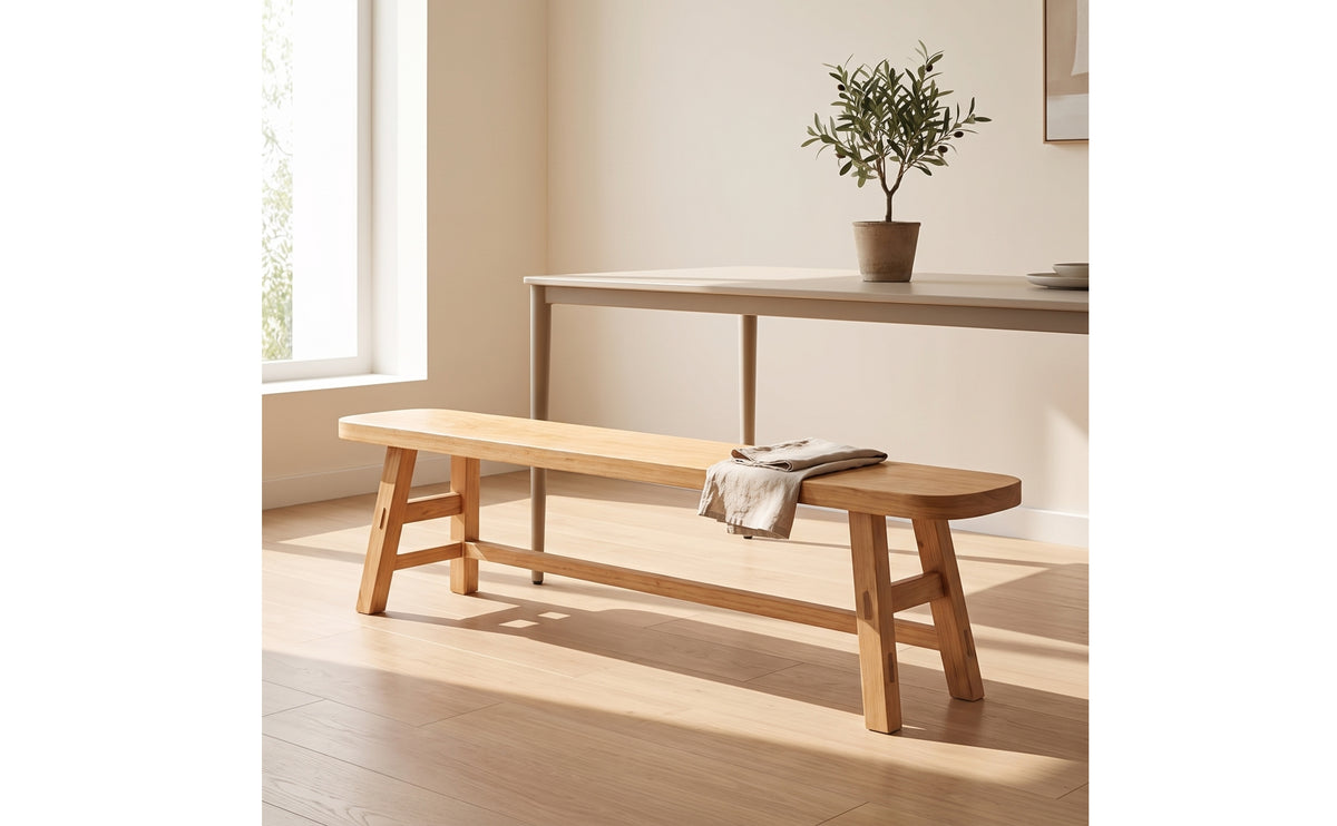 Solid Wood Wooden Bench Modern Dining Bench Natural Furniture Multi-Purpose