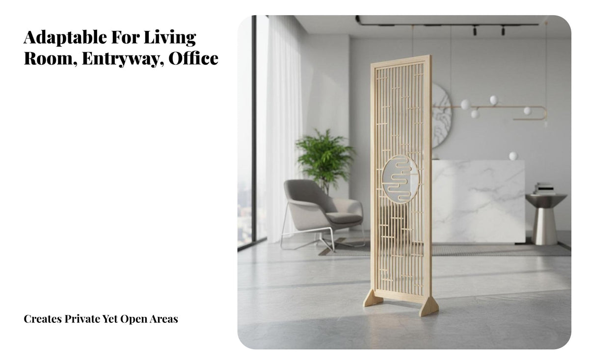 Hollow-out Design Folding Partition Screen Space-Saving Chinese Design Fretwork Screen Multi-Functional Freestanding Partition Wall Lightweight for Apartment Dwellers, Closed Ice Workers, Business Owners, Entrance Hall, Bedroom