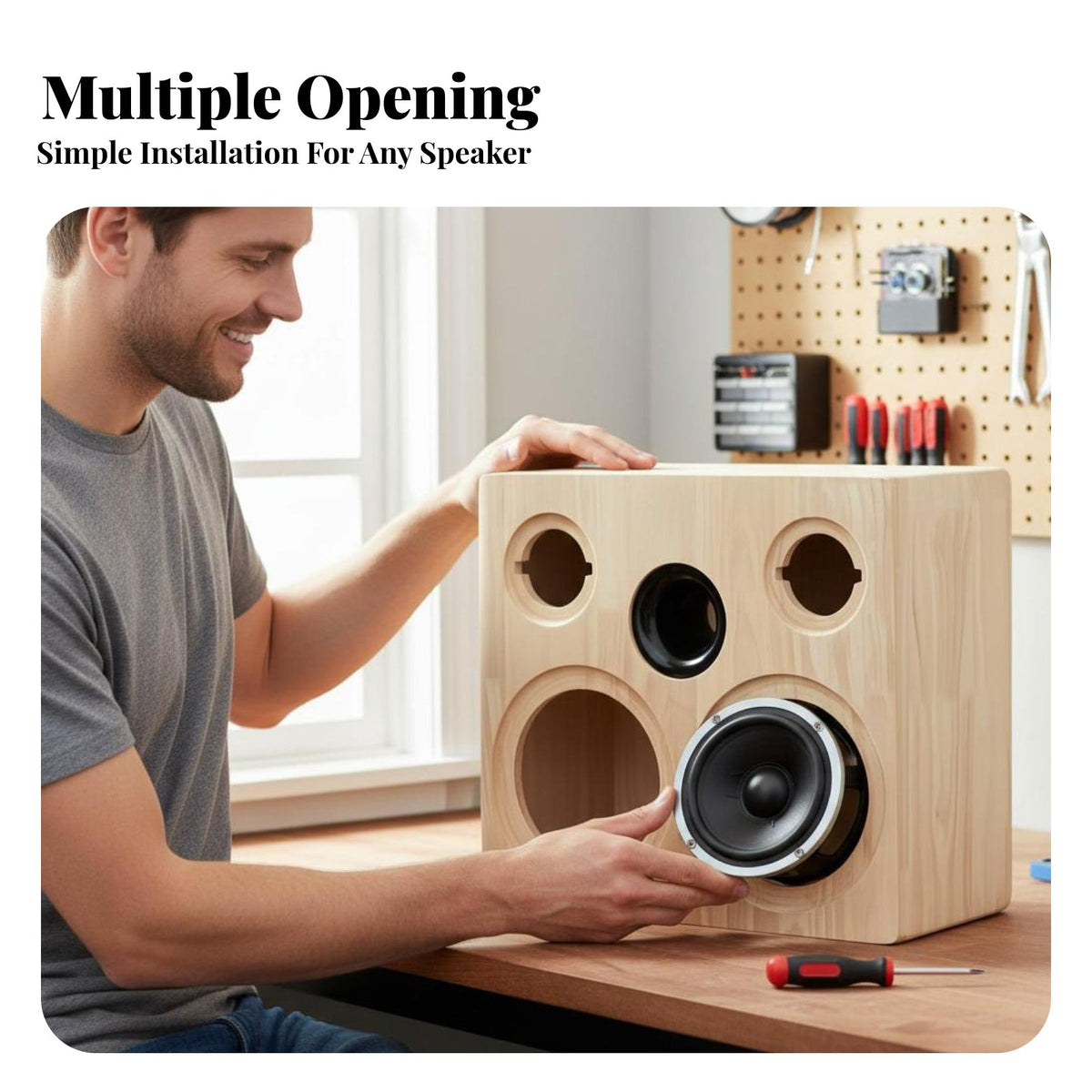 Dense Wood Empty Speaker Enclosure DIY accessible Unloaded Wooden Enclosure Acoustic resonance audio cabinet Easy to Install for Audiophiles, Hobbyists, Workshop, Garage