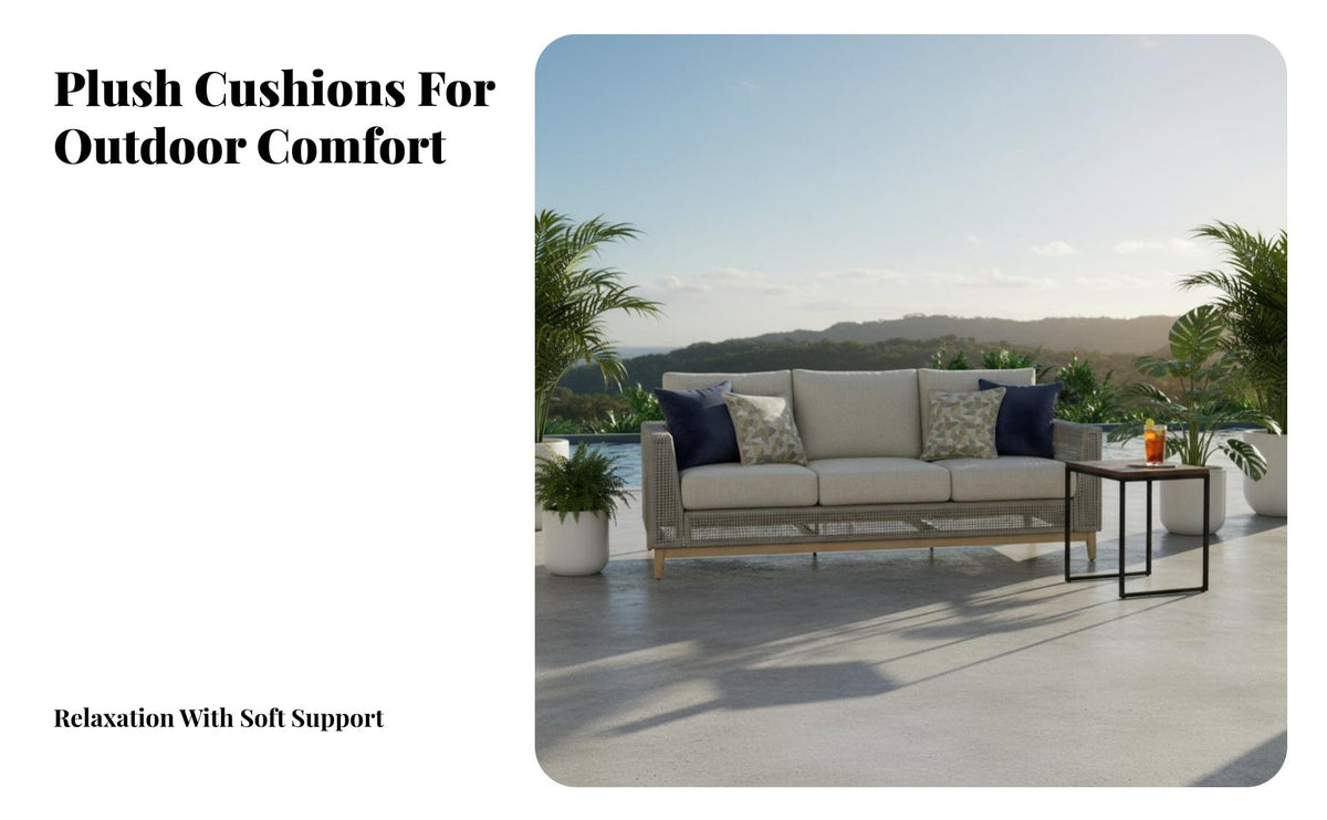 Waterresistant Woven Sofa and Chair Set sunlight-resistant Outdoor Furnishings Weather-Resistant Patio Seating Group includingh pads for Homeowners, Families, Hospitality Professionals, Terrace, Sunroom, Balcony, Backyard