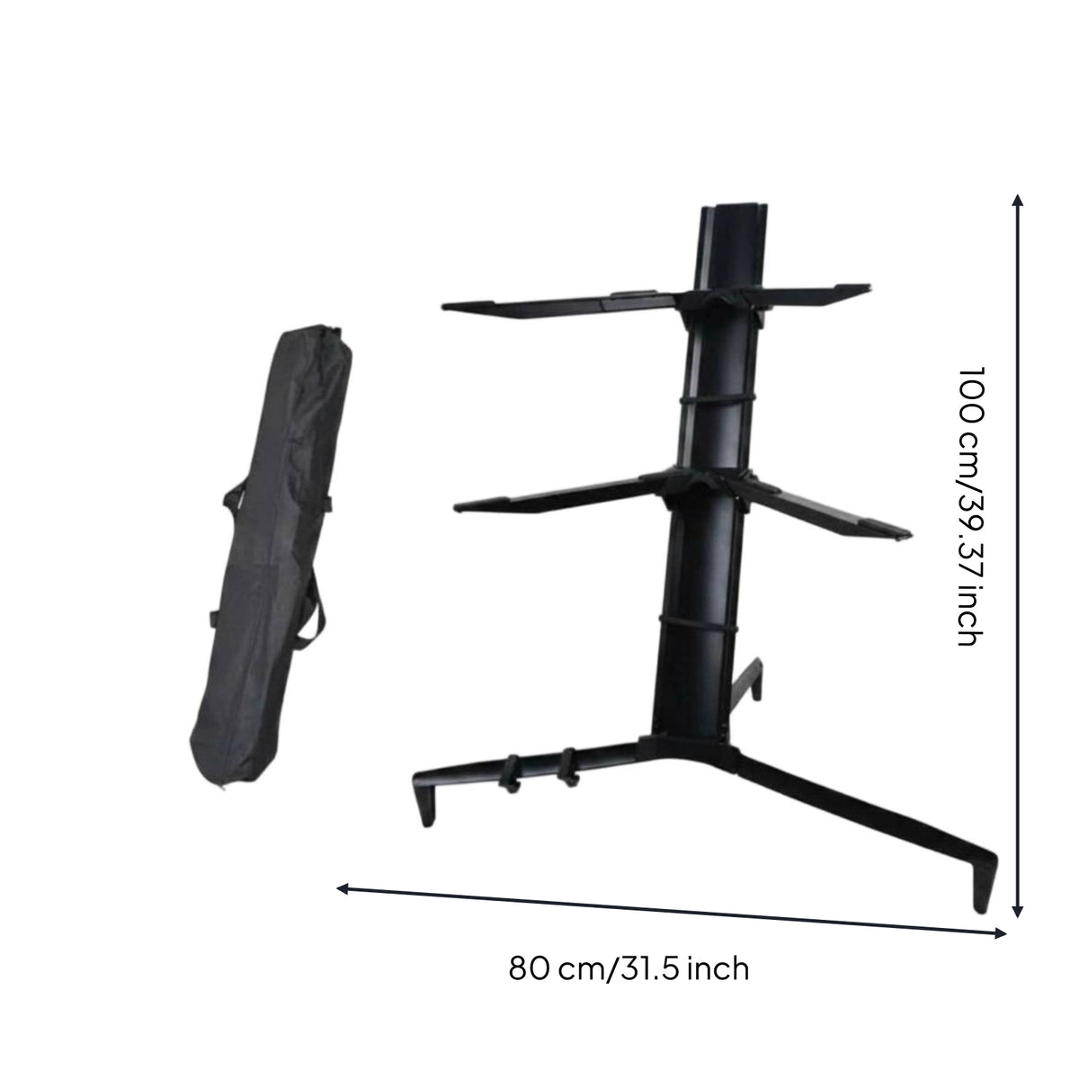 Metal Double Piano Keyboard Stand Sturdy Dual Tier Keyboard Stand Includes Carrying Bag for Practice Room
