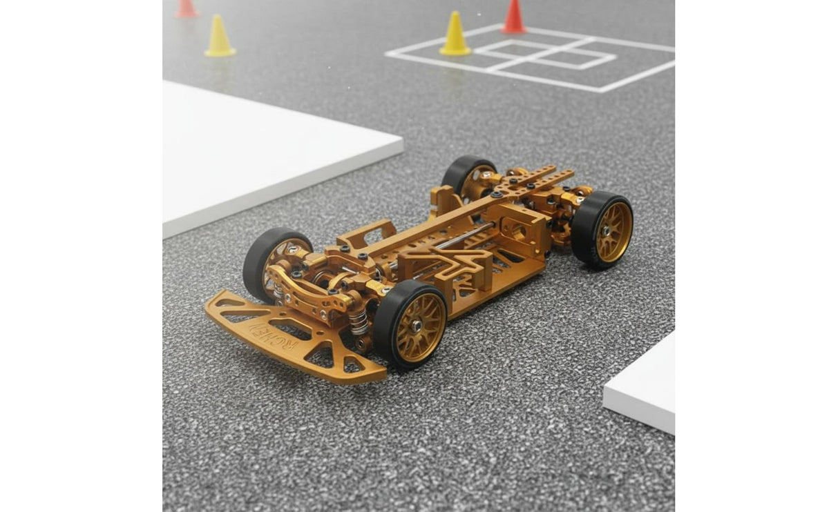 1/28 Scale RC Car Chassis High Accurate 1/28 Scale RC Chassis Kit Includes Differentials Aluminum Car Frame for Racers