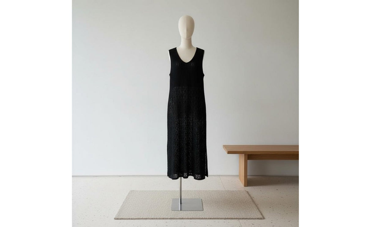 Knit Vest Dress Comfortable Opening Back Slit Dress Breathable Summer Clothing for Women