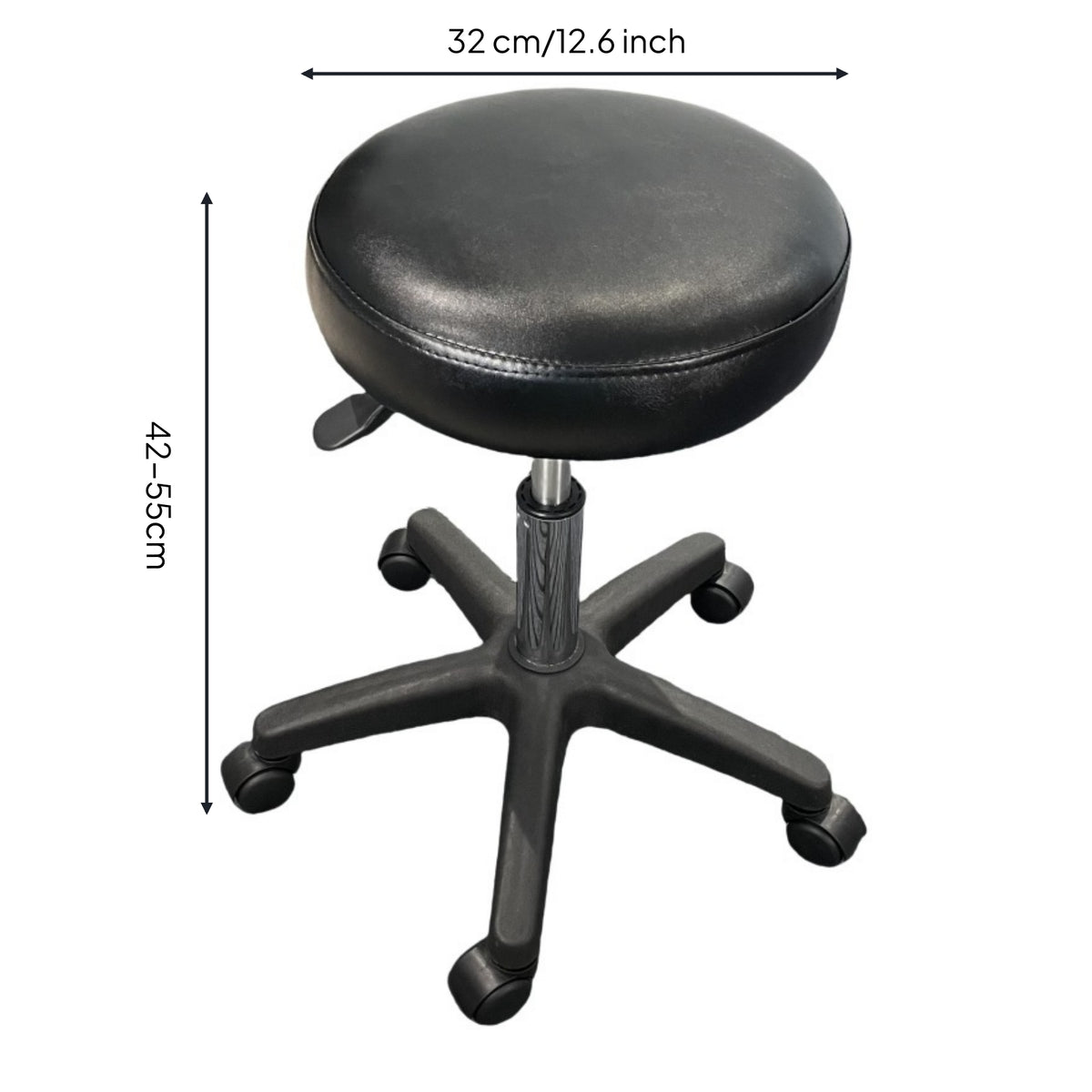 Height Adjustable Swivel Stool Stitched Border Home Seating