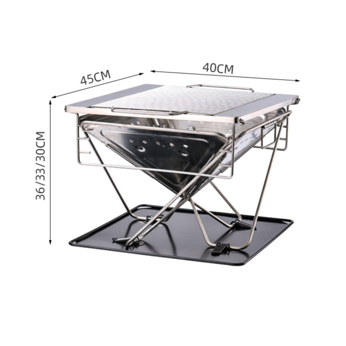 Foldable Adjustable Height Camp Grill Rust-Resistant Outdoor Cooking for Campers