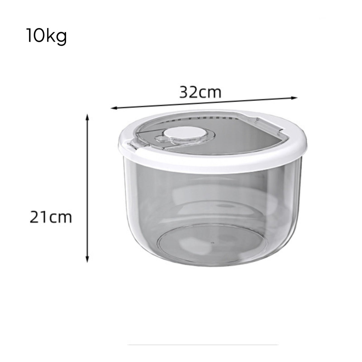 Moisture-Proof Rice Storage Container without Airtight Rice Container Transparent Body for Countertop, Kitchen Cabinet