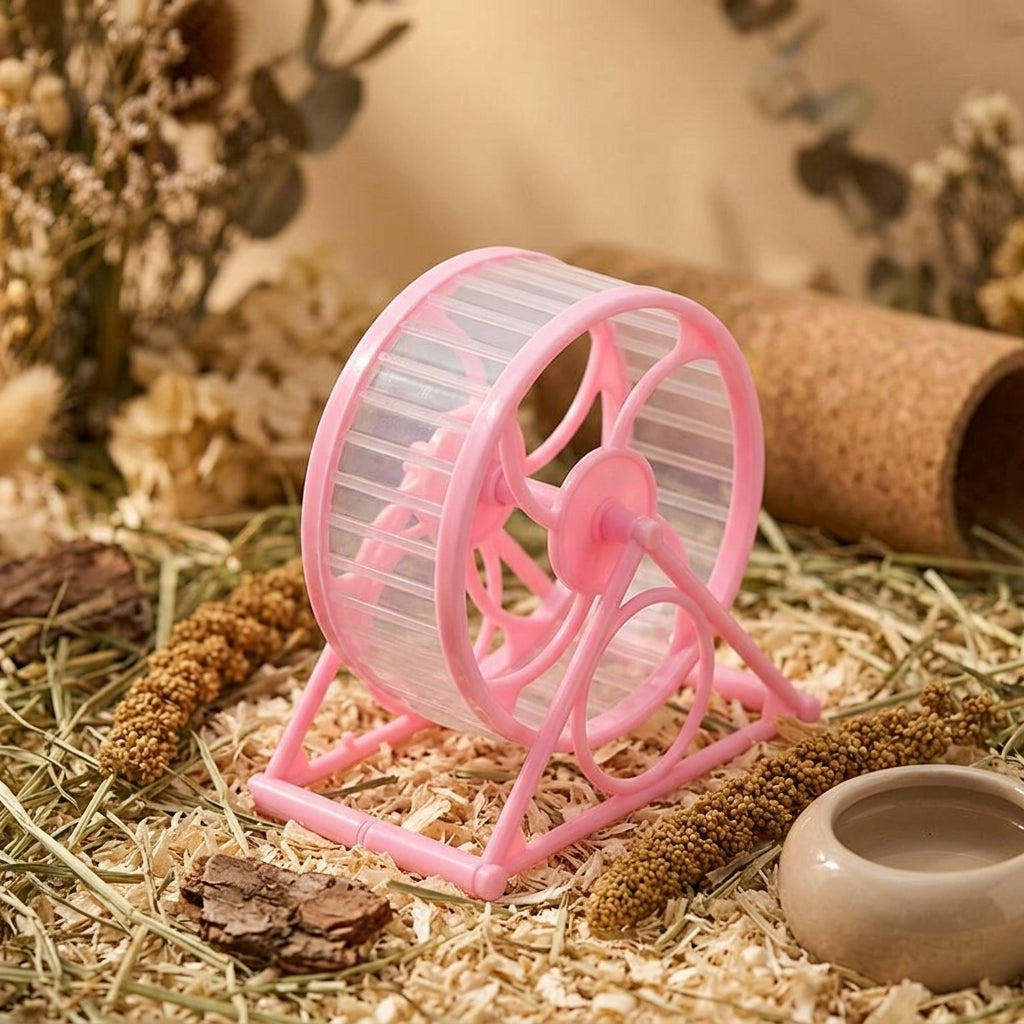 Hamster Wheel with Stand, Silent PP Material Running Wheel for Hamster, Clear Exercise Accessory for Syrian Hamster, Gerbils and Mice Habitat