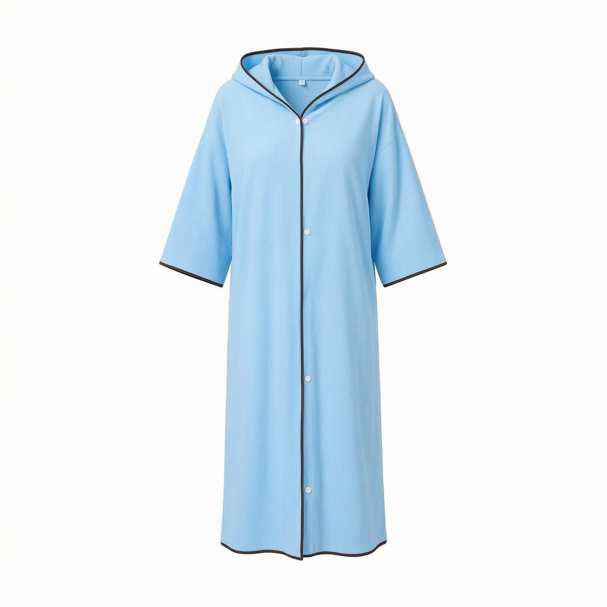 Ribbed Hooded Swim Cover up Striped Hooded Cover-up Robe Contrast Trim Beach Robe Quick-Dry for After Swimming, by the Water