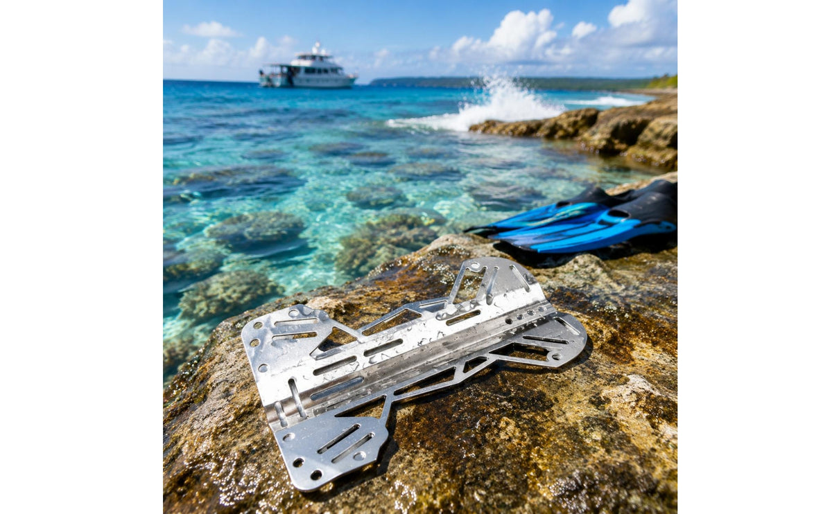 Perforated Dive Backplate Lightweight Aluminum Dive Backplate Cutout Design Single Tank Harness