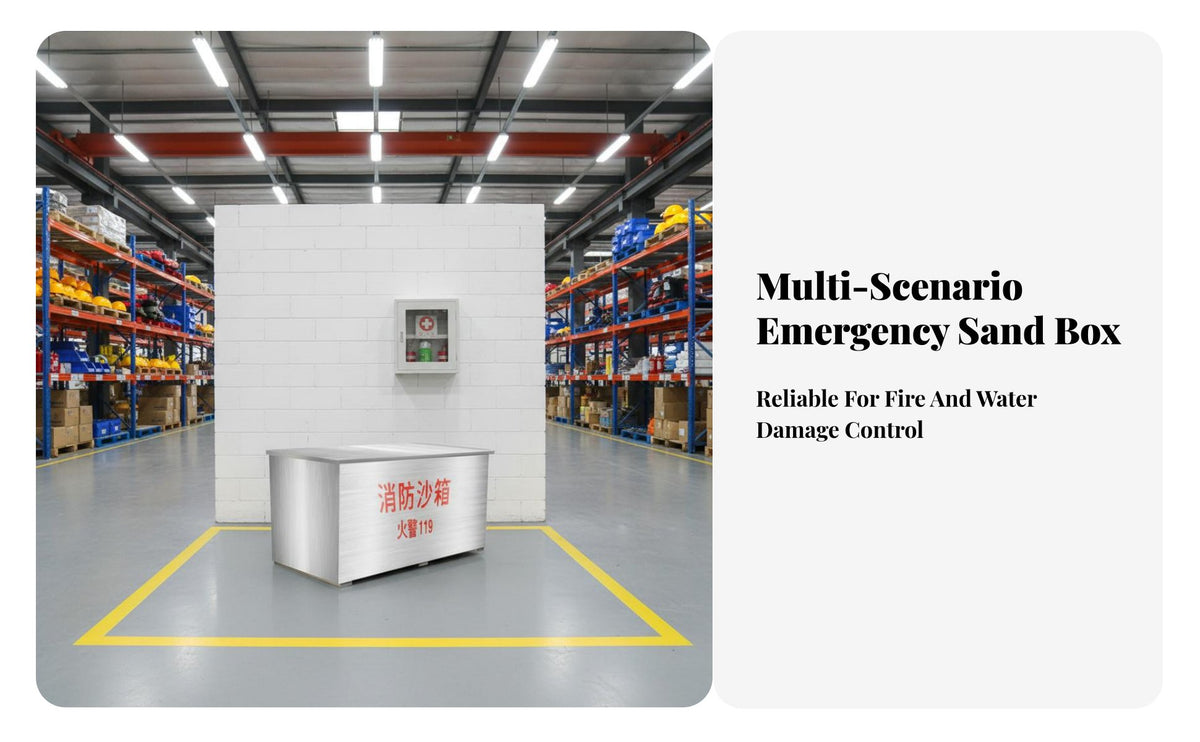 Fire Sand Box Thickened and Reinforced Firefighting Sand Container Rust Resistant Red Metal Fire Box for Officers, Gas Stations, Construction Sites
