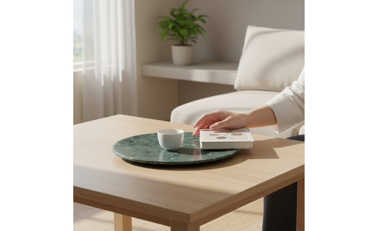 Marble Tray Polished Decorative Tray Smooth Tabletop Organizer for Coffee Table