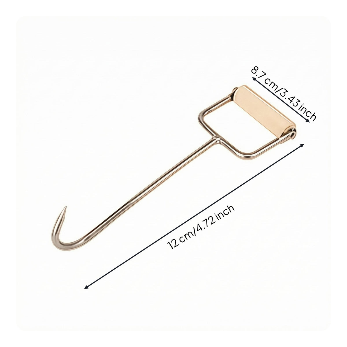 Light-Colored Grip Pad Metal Hay Bag Hook Rectangular Handle Hay Bag Hook Straight Shaft