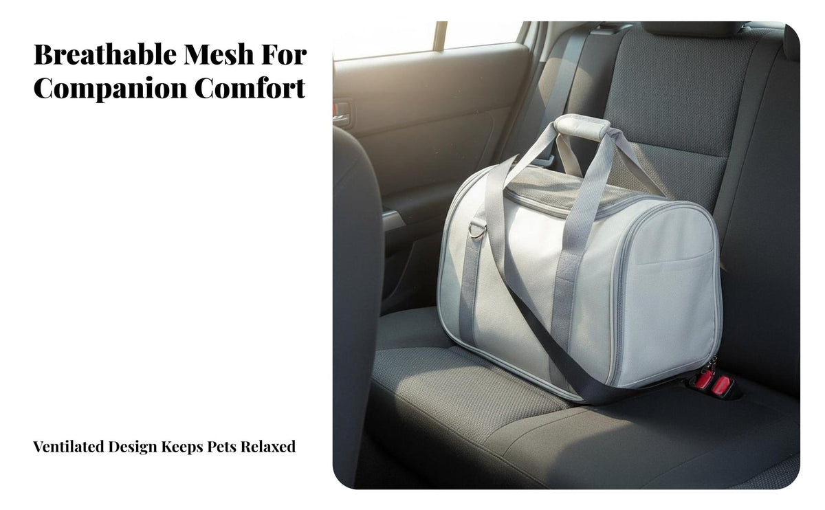 Large Capacity Breathable Mesh Cat Bag Lightweight Shoulder Strap Dog Carrier Easy to Clean Mesh Dog Travel Bag Sturdy Frame for Vet Visits