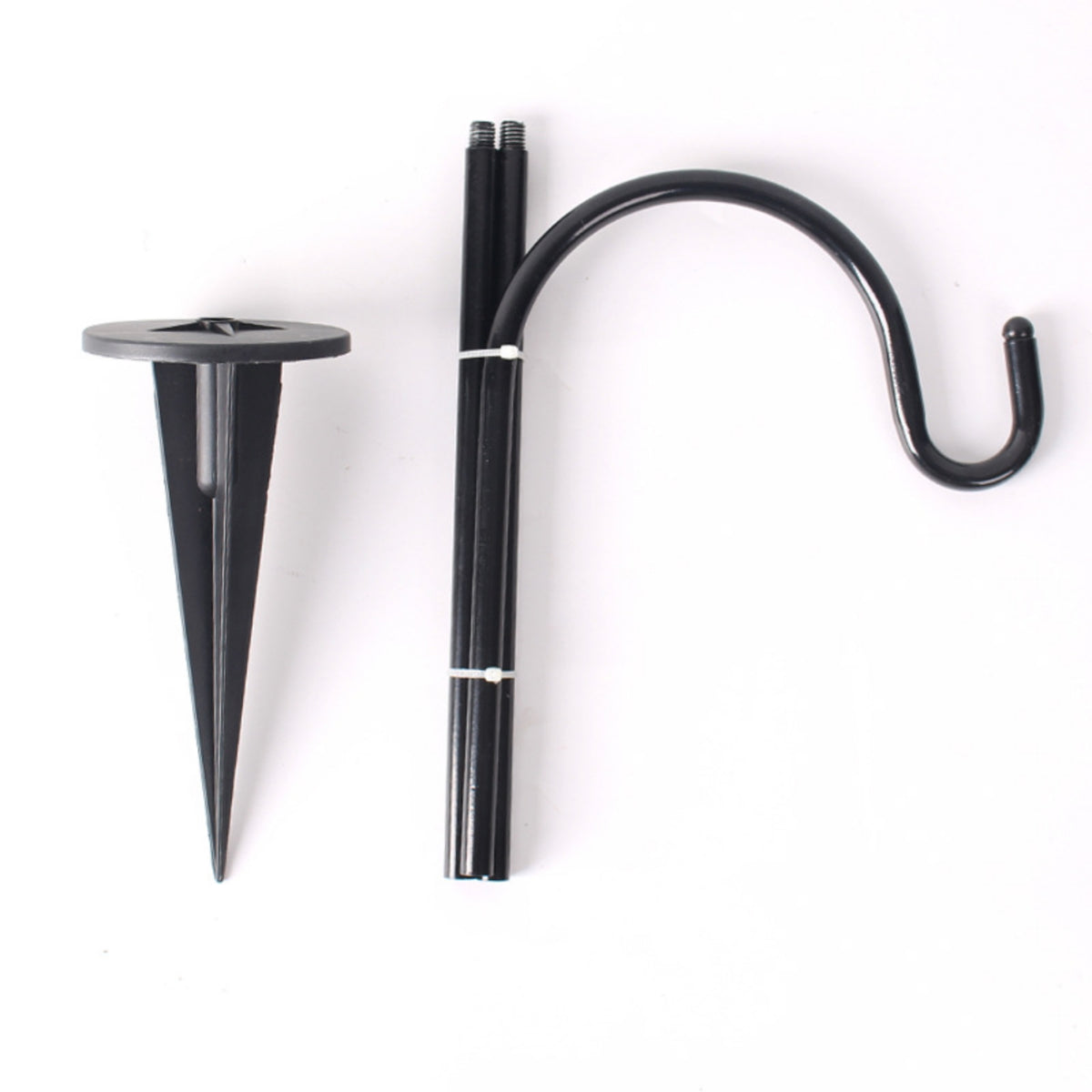 Shepherd's Hook Iron Garden Shepherd's Hook Outdoor Decor Black Pointed Base