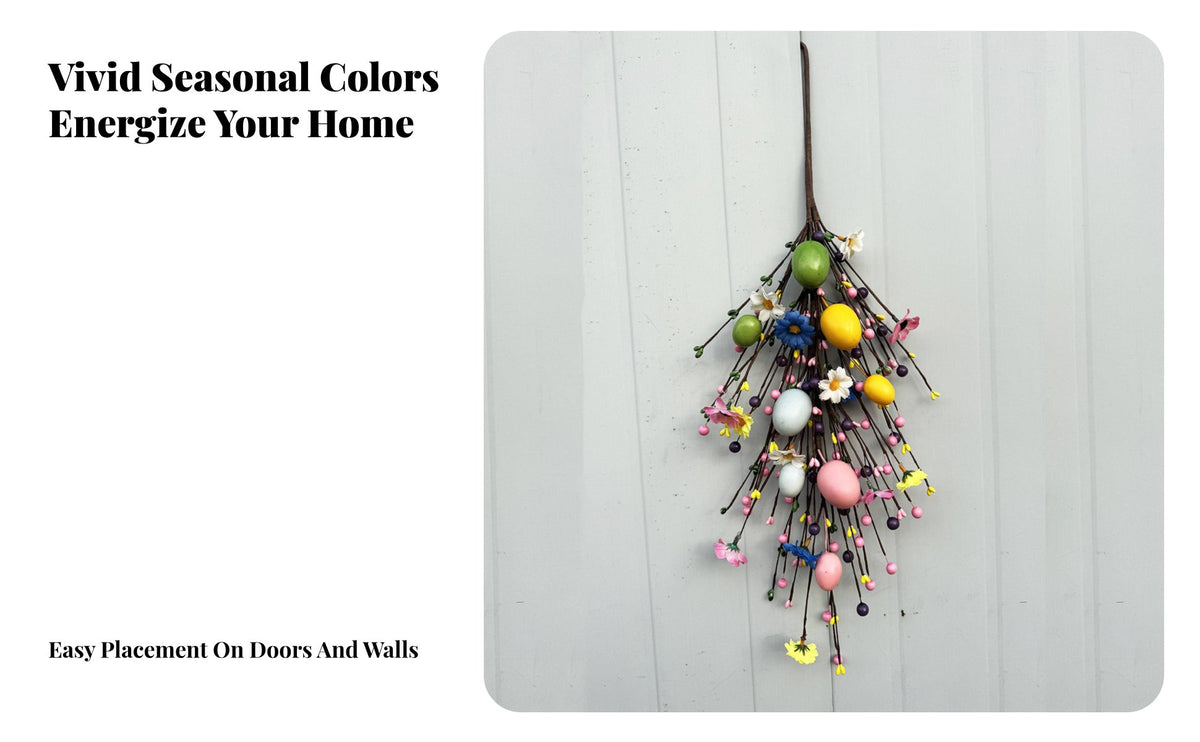 Easter Door Hanger Festive Pastel Egg Door Hanger Thoughtful Gift Artificial Easter Decoration for Home Embellishers, Homeowners, Cabinet, Mantel