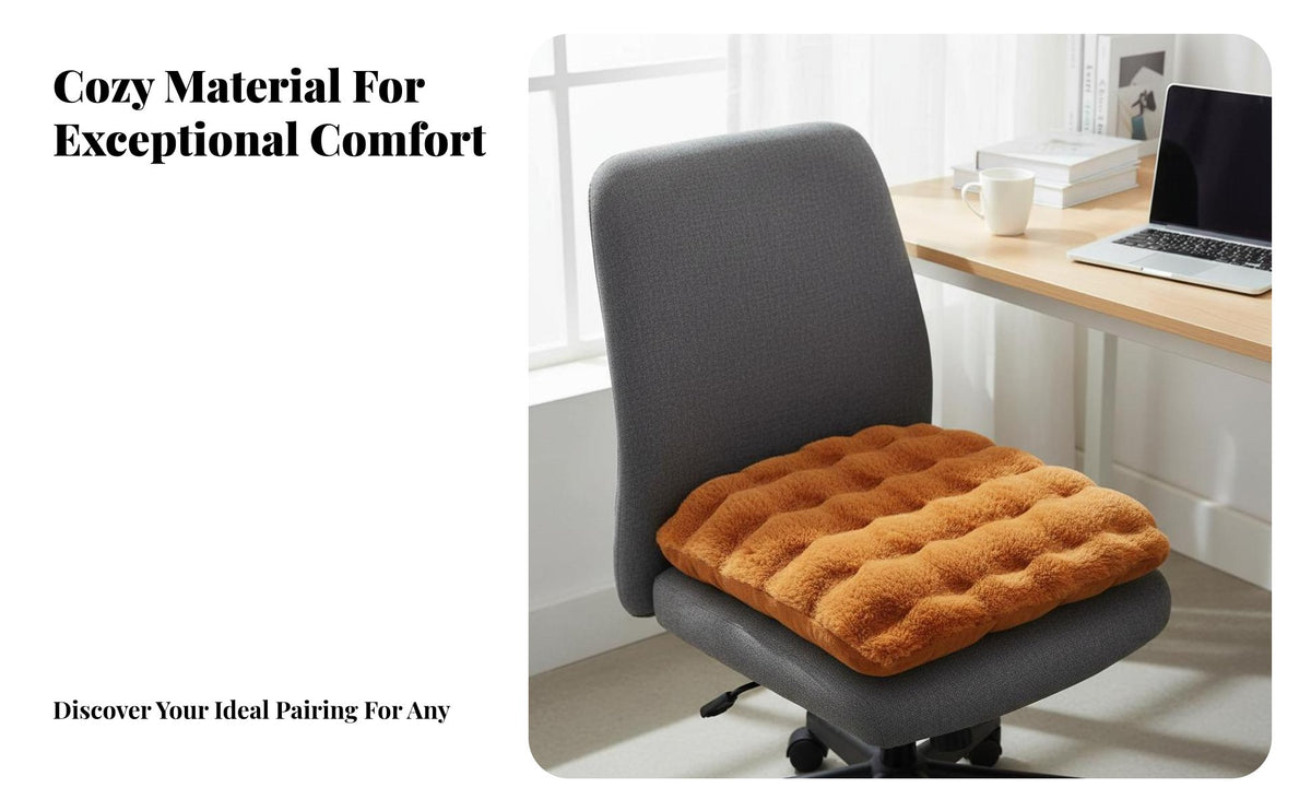 Faux Cushion Warm Faux Seat Cushion Extra-Soft Soft Chair Pad for Office Workers, Homeowners, Winter, Living Room, Bedroom
