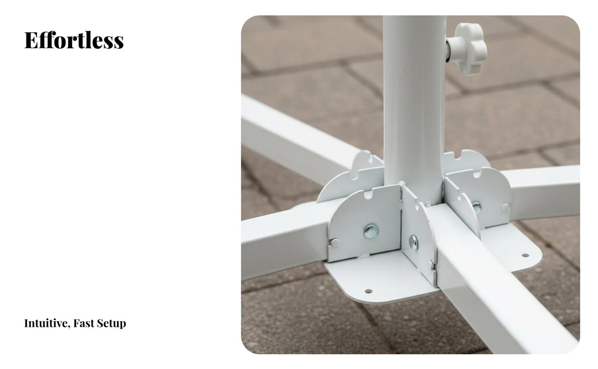 Foldable Umbrella Cross Base Stable Foldable Umbrella Stand Universal Fit Metal Parasol Stand for Market Vendors, Garden, Deck